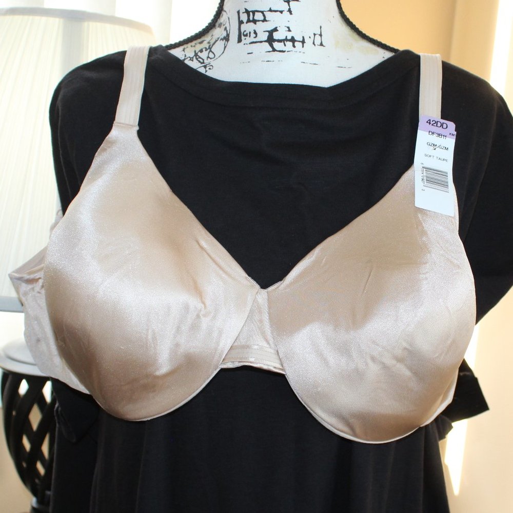 Bali 42DD Women's Concealing Petal Underwire Bra Beige / Soft Taupe - NWT